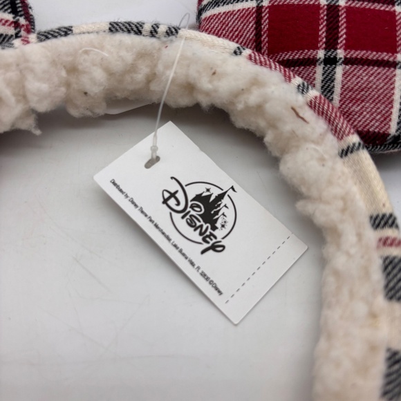 Disney Parks Mickey Mouse Holiday Plaid Joy Christmas Ears with Tags - Picture 6 of 11